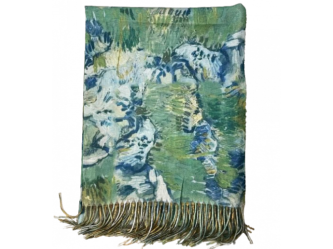 V. van Gogh paveikslo motyvais ypatingo grožio dvipusė kašmyro skara šalis